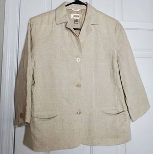 Talbots Irish Linen Blazer Petite 10